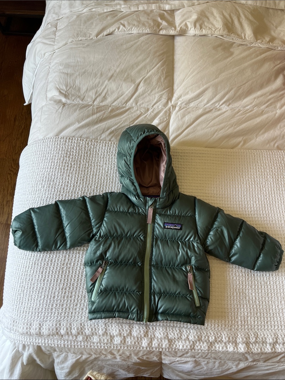 Patagonia Infant Teal Green Puffer Jacket
